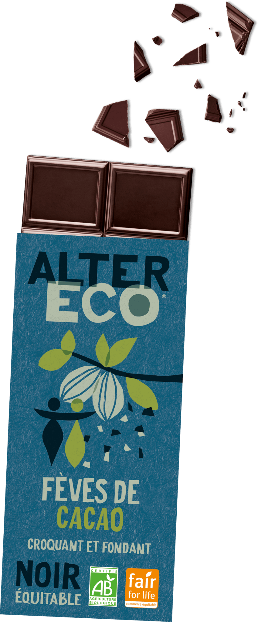 Chocolat noir fèves de cacao AlterEco